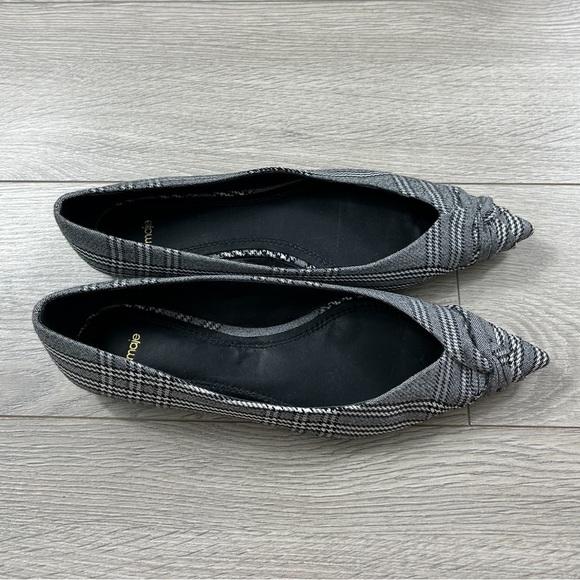 Maje Prince De Galles Checked Pointed Toe Flats In Carreaux - Picture 4 of 13